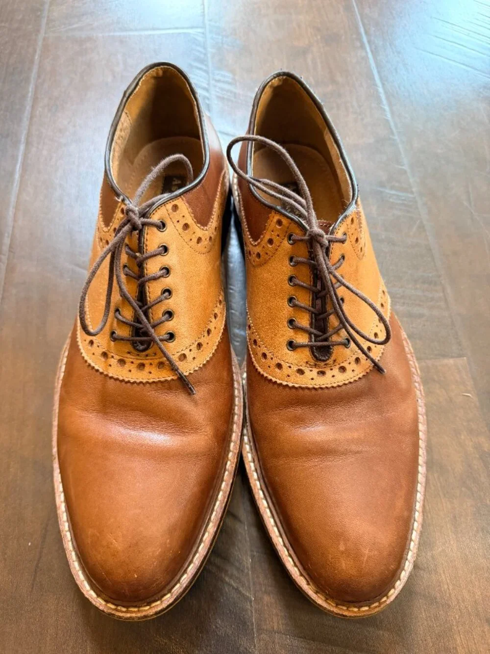 Aston Grey Collection Wingtip Oxford Brown Leather Dress Shoes Men’s 10
